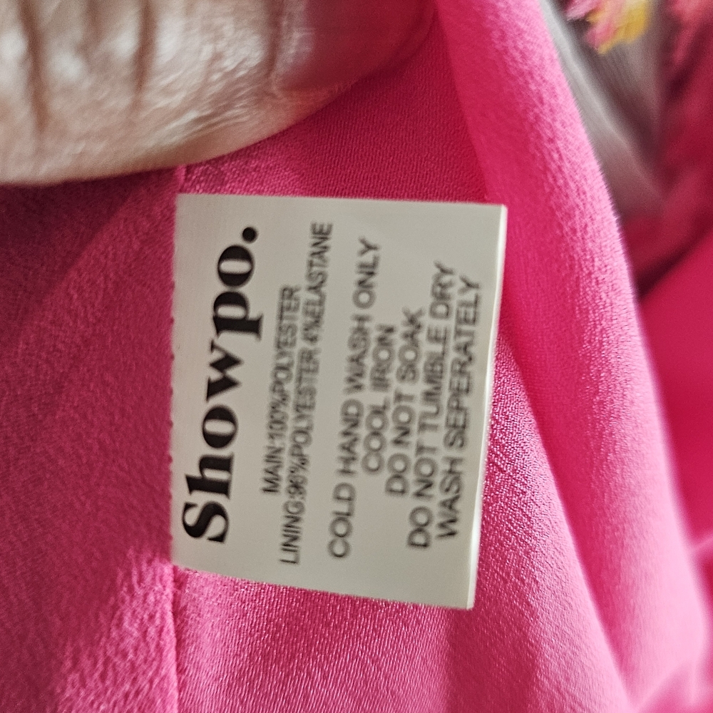 ShowPo Brailey Sweetheart Bustier Mini Dress in Pink Jacquard Sz 16 - Picture 7 of 14